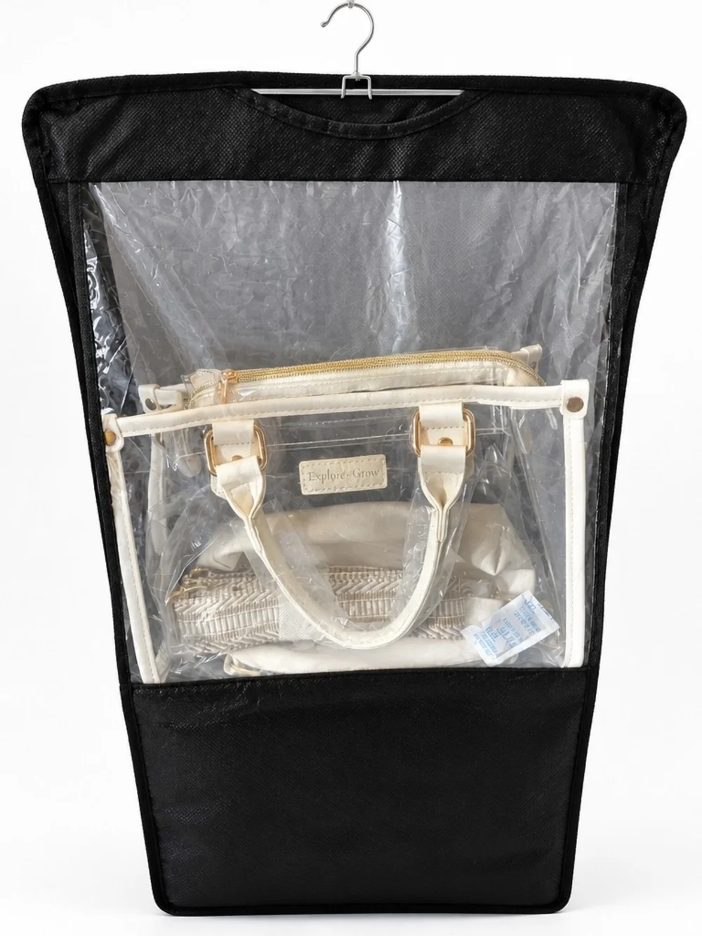 Clear Plastic Storage Organizer Bin Full Of Organizing Products.